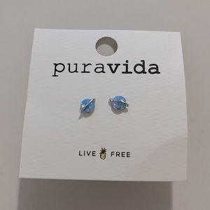 Puravida Saturn Sterling Silver Opal earrings